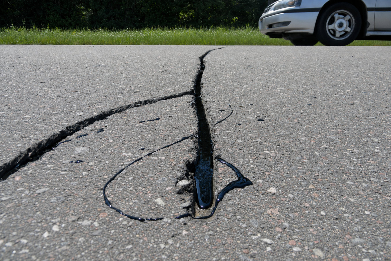 Asphalt crack sealing